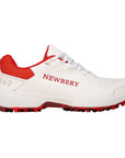 Newbery 360 Cricket Shoe - White & Red Pimples