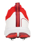 Newbery 360 Cricket Shoe - White & Red Spikes