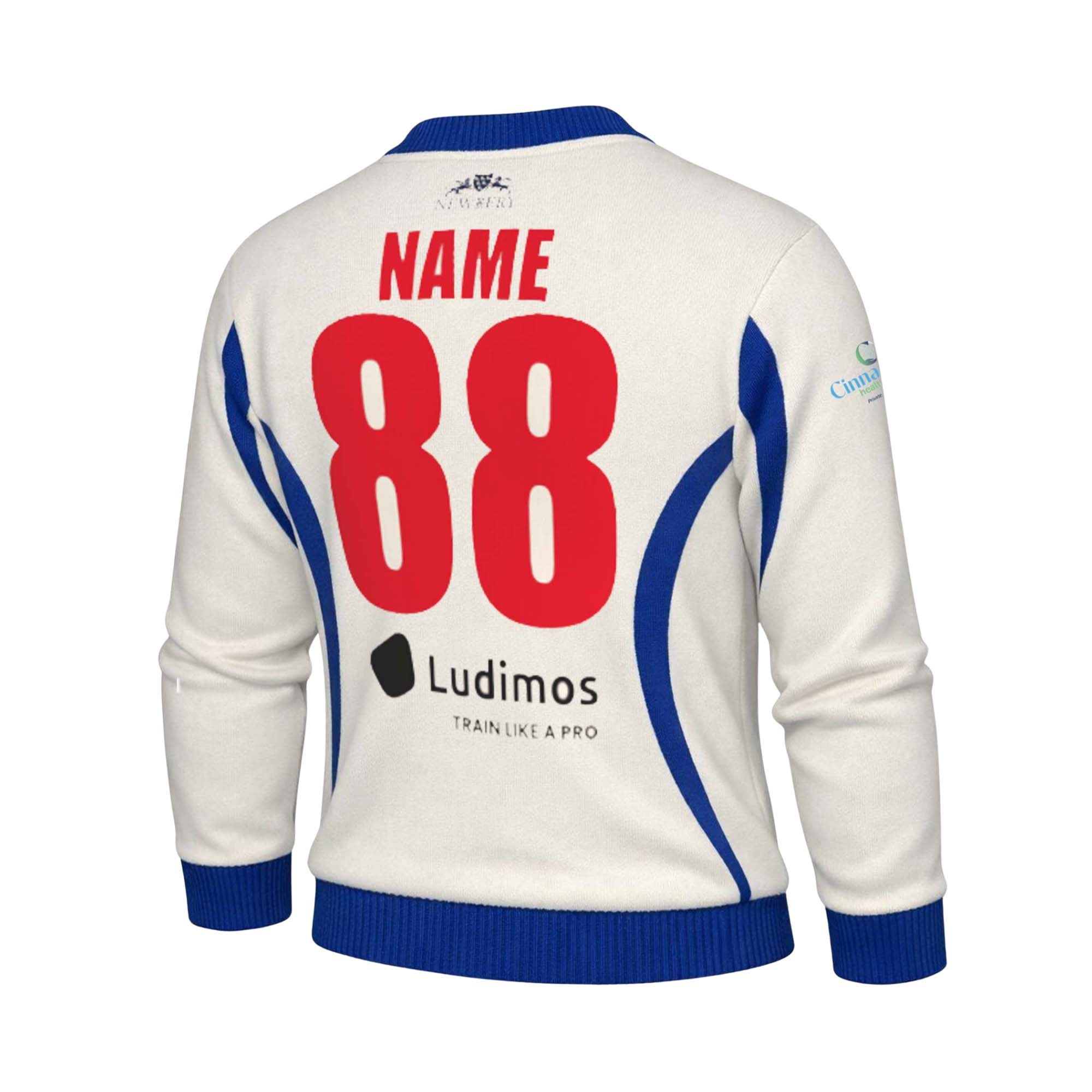 T20CC - Ivory Long Sleeve Sweater - CUSTOM - Newbery Cricket